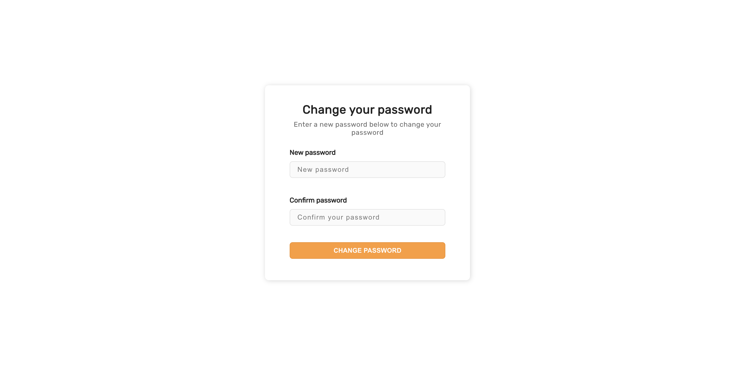 Enter new password form